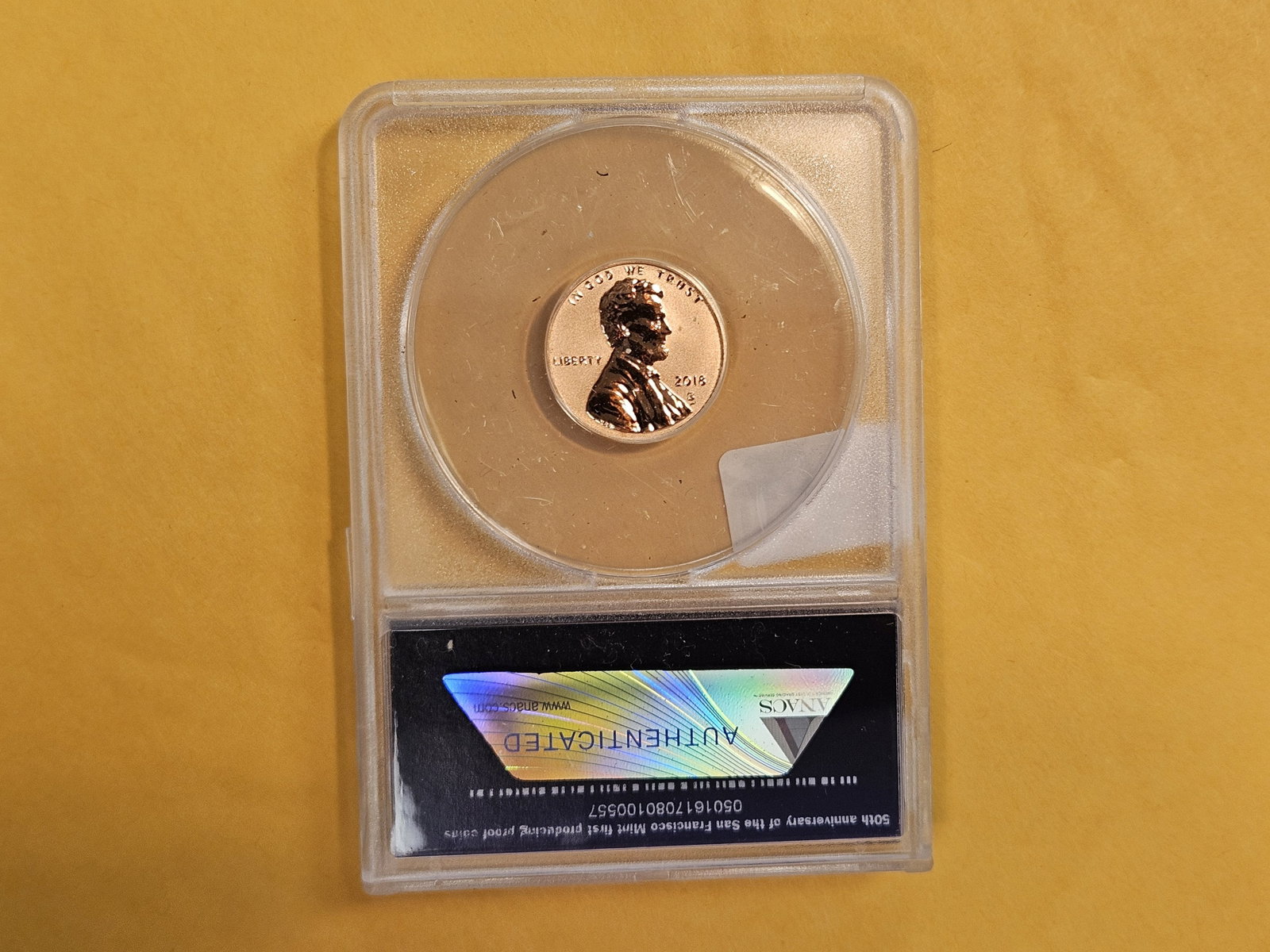 PERFECT! ANACS 2018-S Lincoln Cent in Reverse Proof 70 Deep Cameo - 3