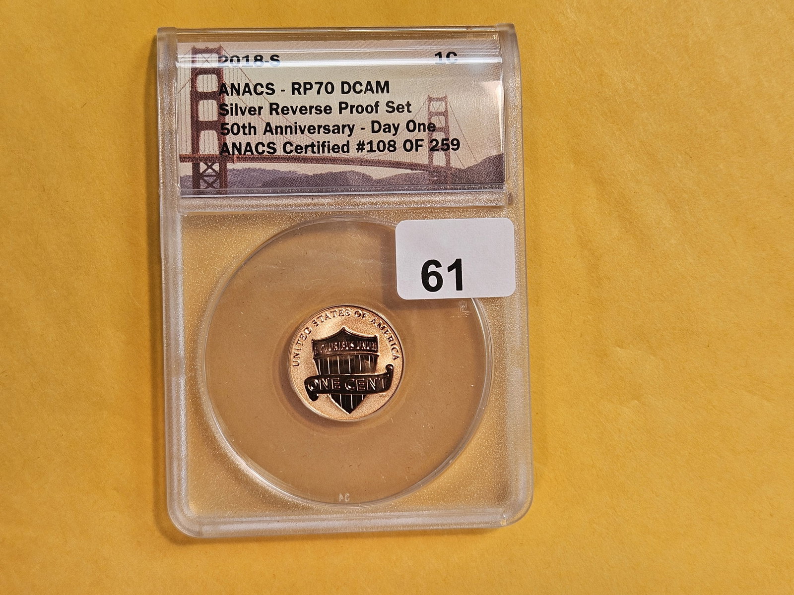 PERFECT! ANACS 2018-S Lincoln Cent in Reverse Proof 70 Deep Cameo - 2