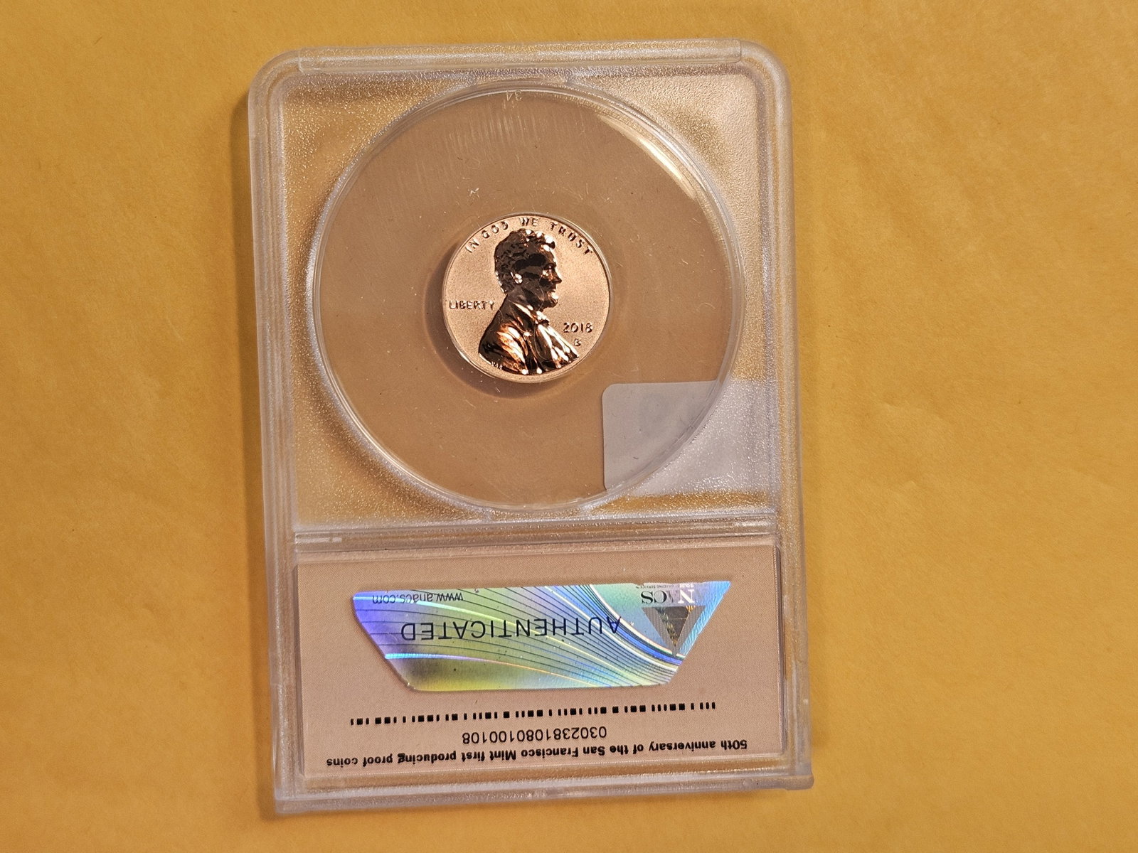 PERFECT! ANACS 2018-S Lincoln Cent in Reverse Proof 70 Deep Cameo - 3