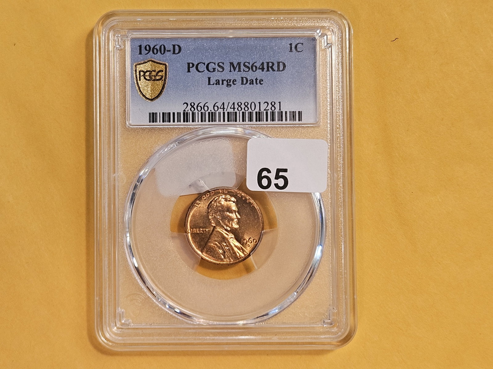 VARIETY! PCGS 1960-D Large Date Lincoln Cent in Mint State 64 RED - 2