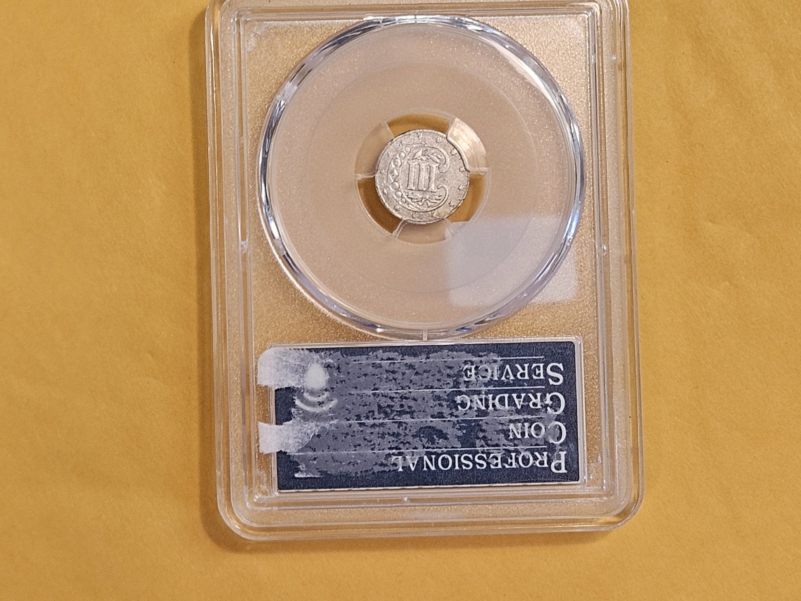 PCGS 1858 Three Cent Silver Trime in Brilliant About Uncirculated - details - 3