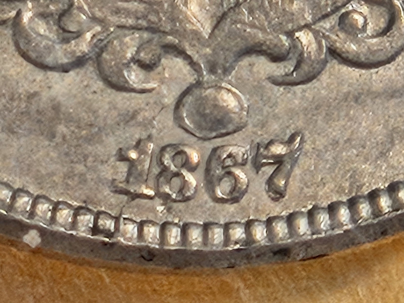 PCGS 1867 Shield Nickel in About Uncirculated - 53 - 4