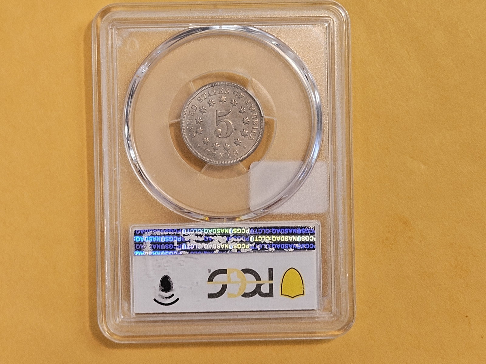 PCGS 1867 Shield Nickel in About Uncirculated - 53 - 6