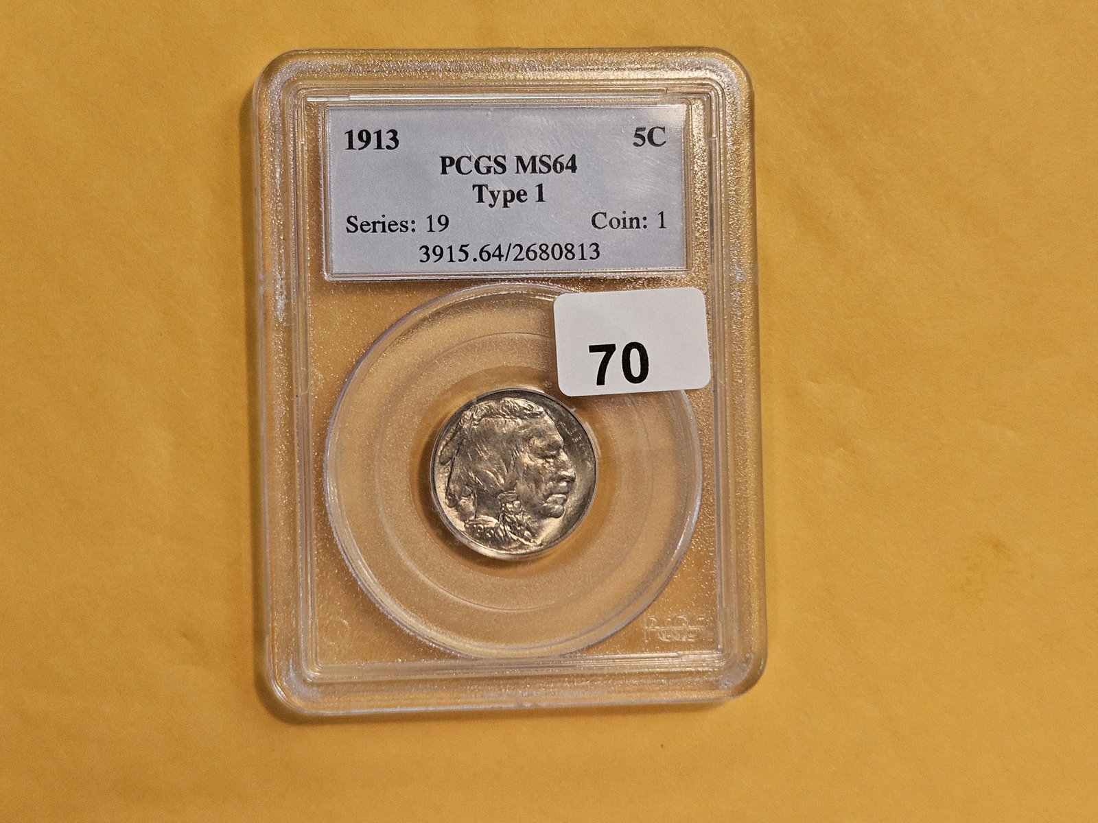 PCGS 1913 Type 1 Buffalo Nickel in Mint State 64 - 2