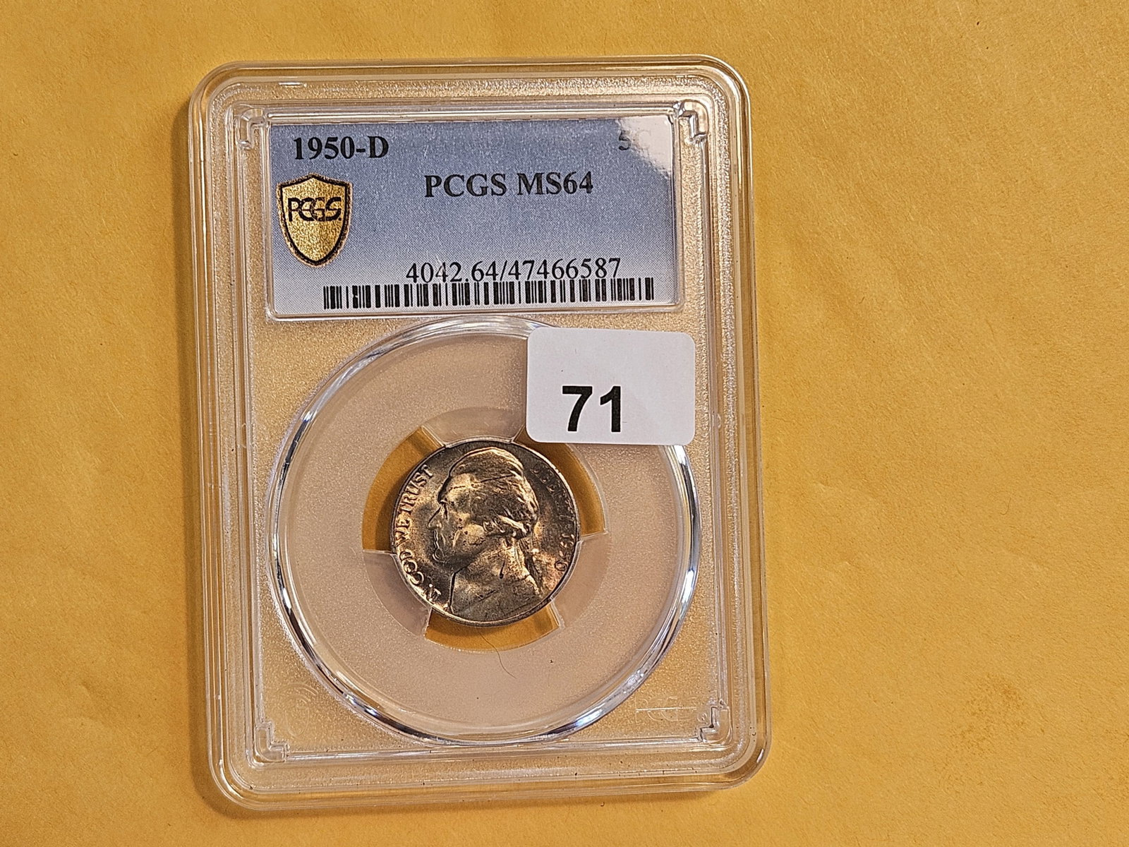 ** KEY DATE ** PCGS 1950-D Jefferson Nickel in Mint State 64 - 2