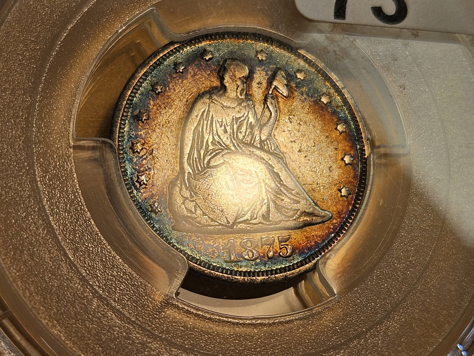 * Scarcer * PCGS 1875 Twenty Cent piece - 3