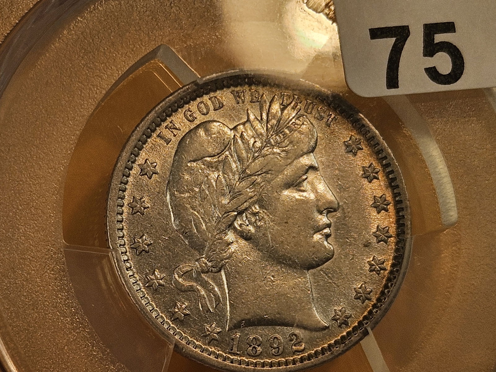 PCGS 1892 Barber silver Quarter in Extra Fine - 45 - 3