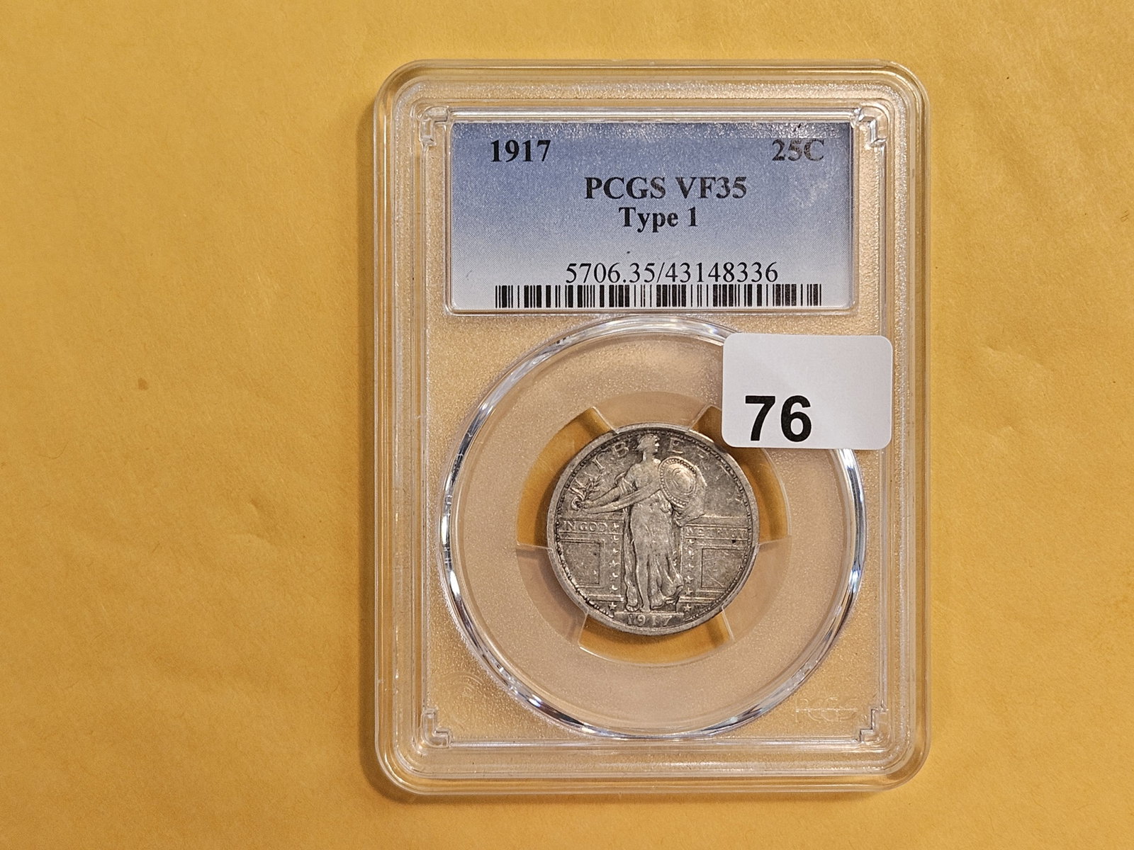 PCGS 1917 Type 1 Standing Liberty silver Quarter in Very Fine - 35 - 2