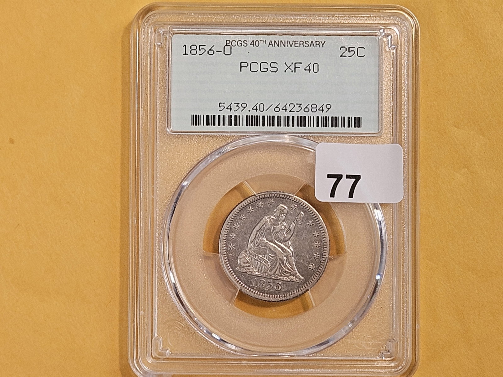 PCGS 1856-O Seated Liberty silver Quarter in Extra Fine - 40 - 2
