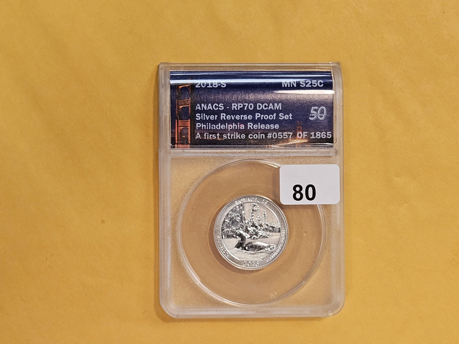 PERFECT! ANACS 2018-S Silver Washington Quarter in Reverse Proof 70 Deep Cameo - 2