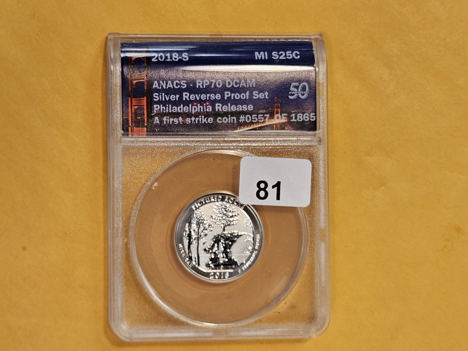 PERFECT! ANACS 2018-S Silver Washington Quarter in Reverse Proof 70 Deep Cameo - 2