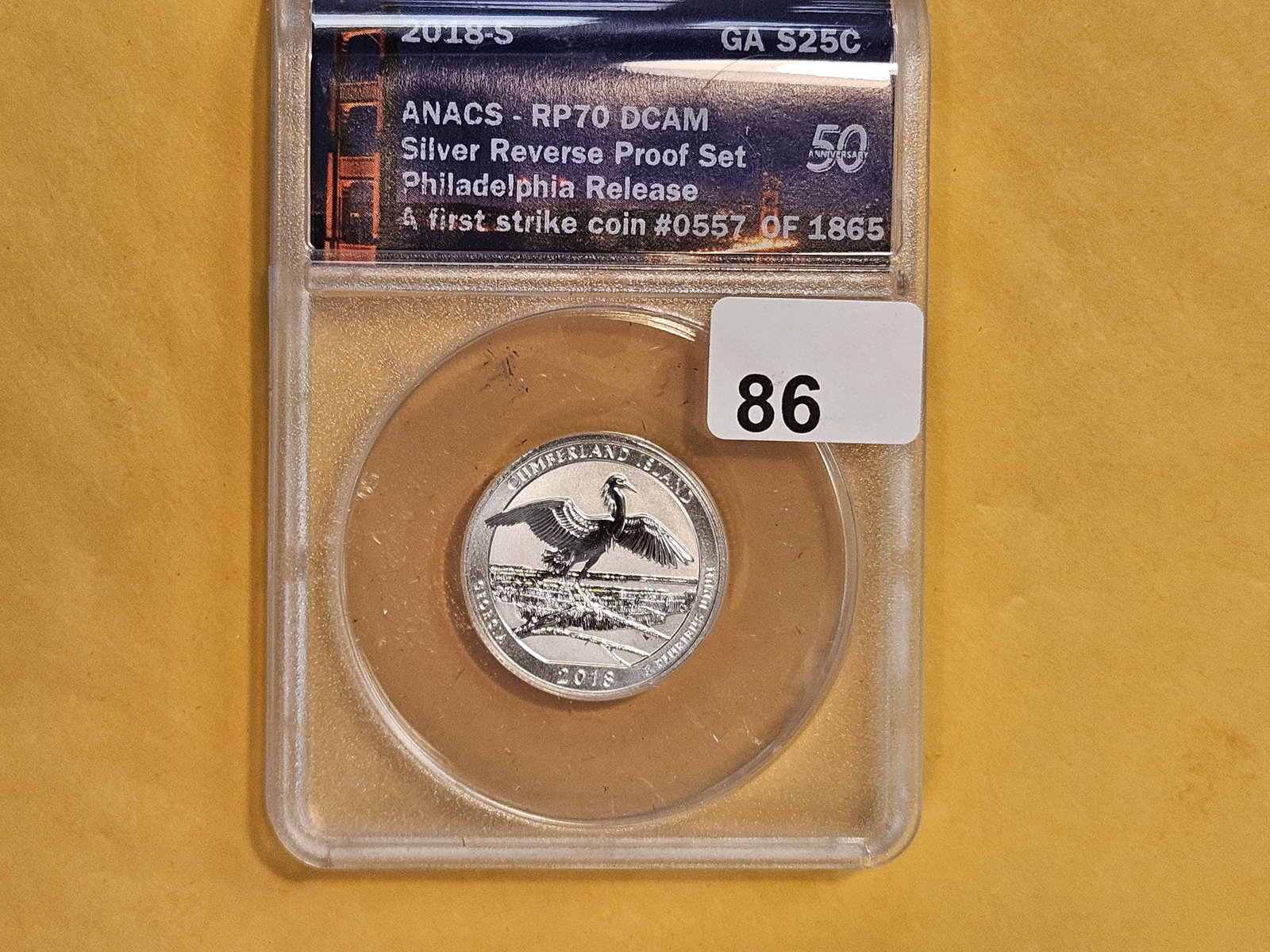 PERFECT! ANACS 2018-S Silver Washington Quarter in Reverse Proof 70 Deep Cameo - 2