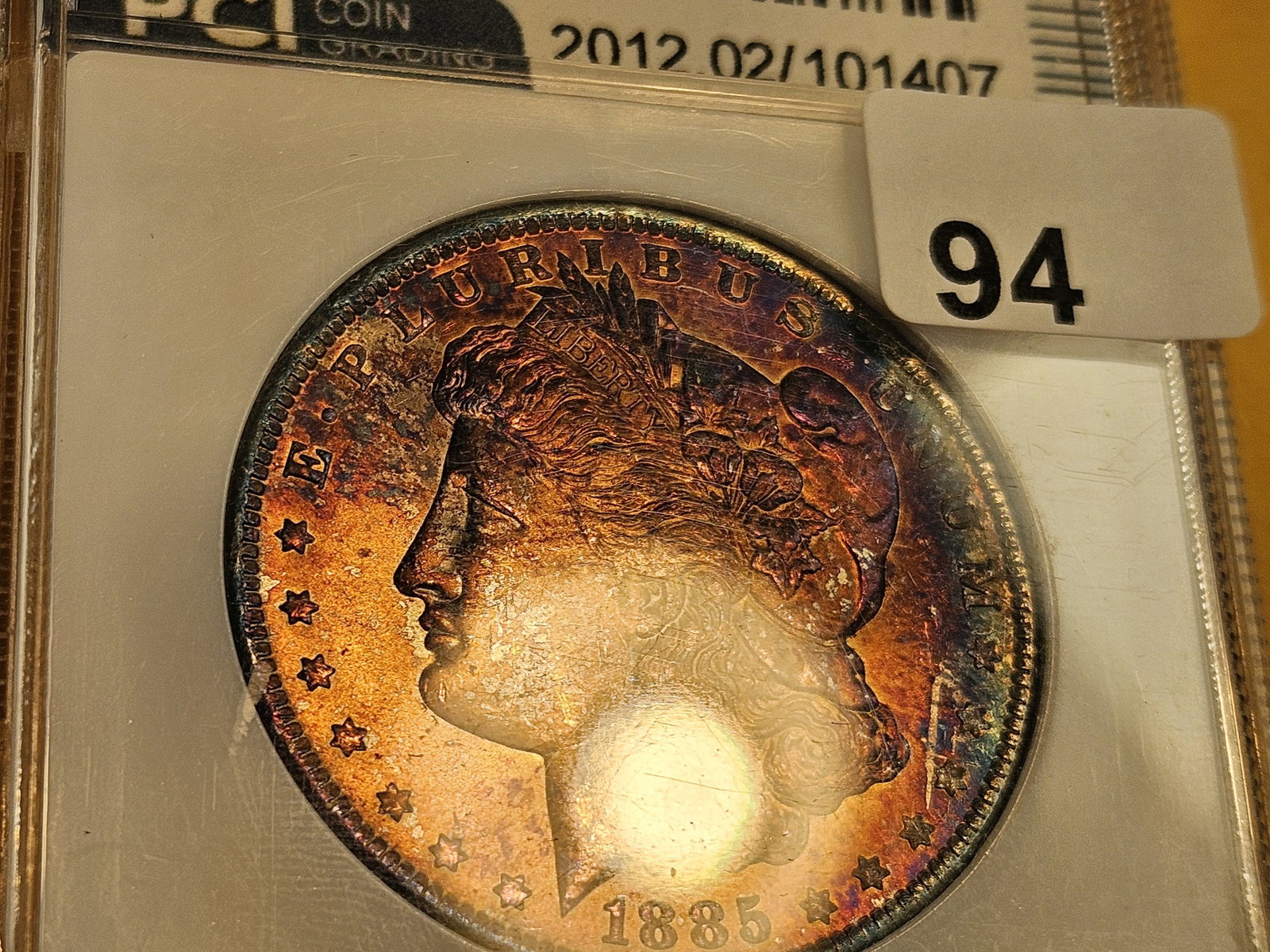 KILLER TONER! PCI 1885-O Morgan Dollar in Mint State 65 Plus - 4