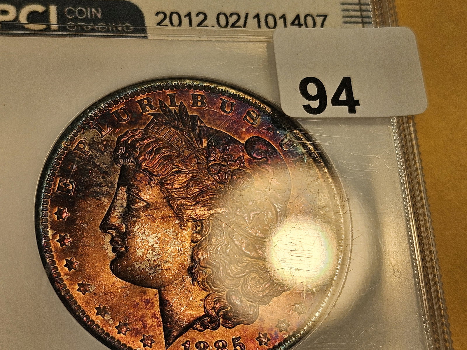 KILLER TONER! PCI 1885-O Morgan Dollar in Mint State 65 Plus - 5