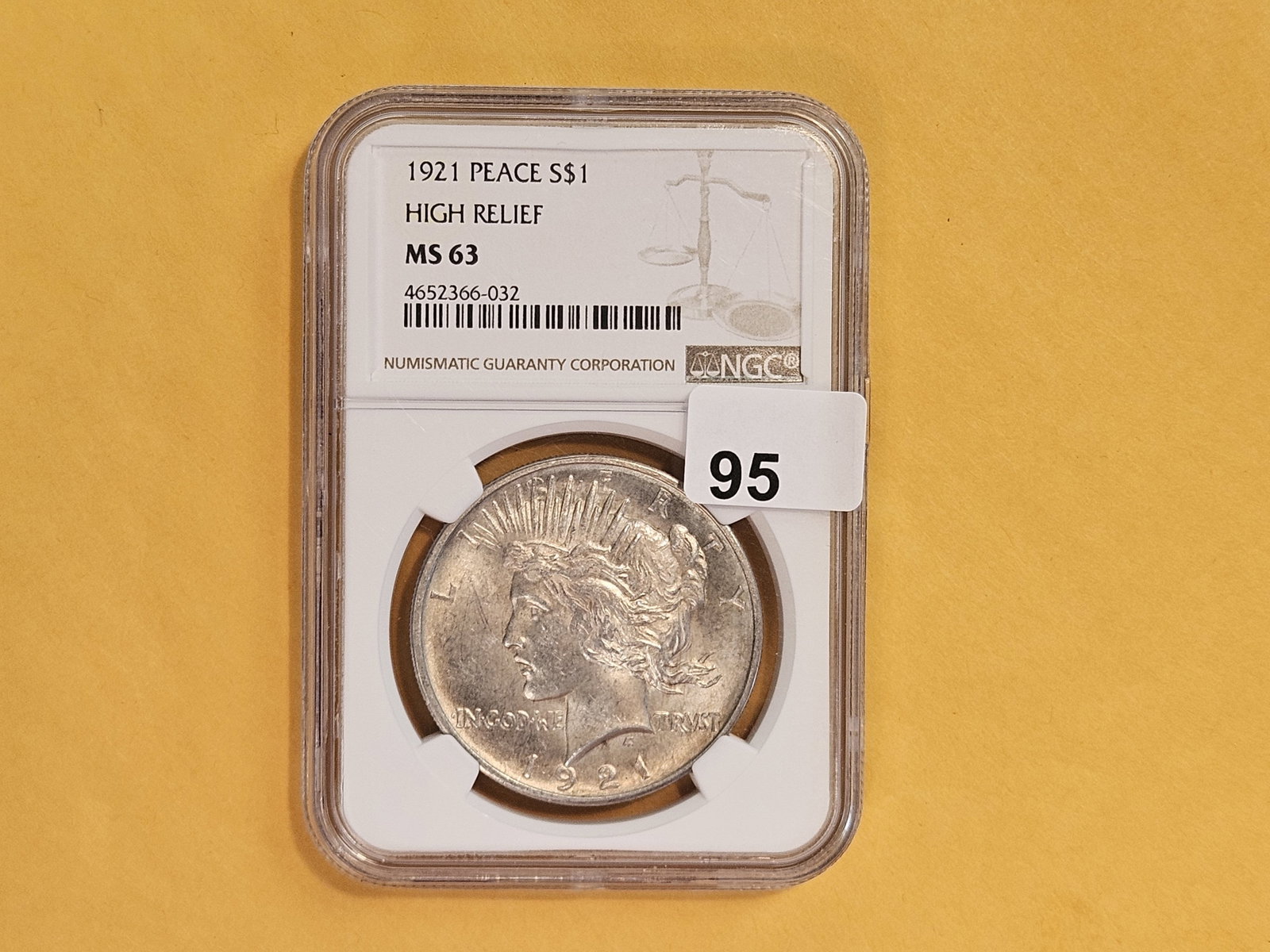 ** KEY DATE ** NGC 1921 Peace Silver Dollar in Mint State 63 - 2
