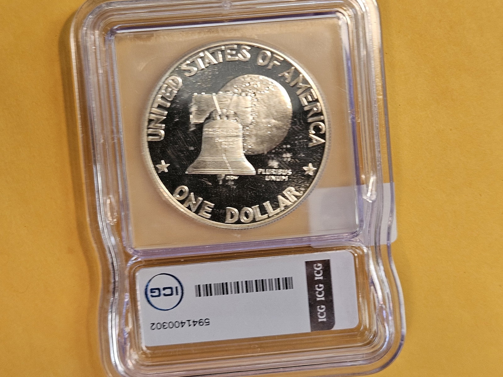 ICG 1976-S Silver Eisenhower Dollar in Proof 69 Deep Cameo - 3