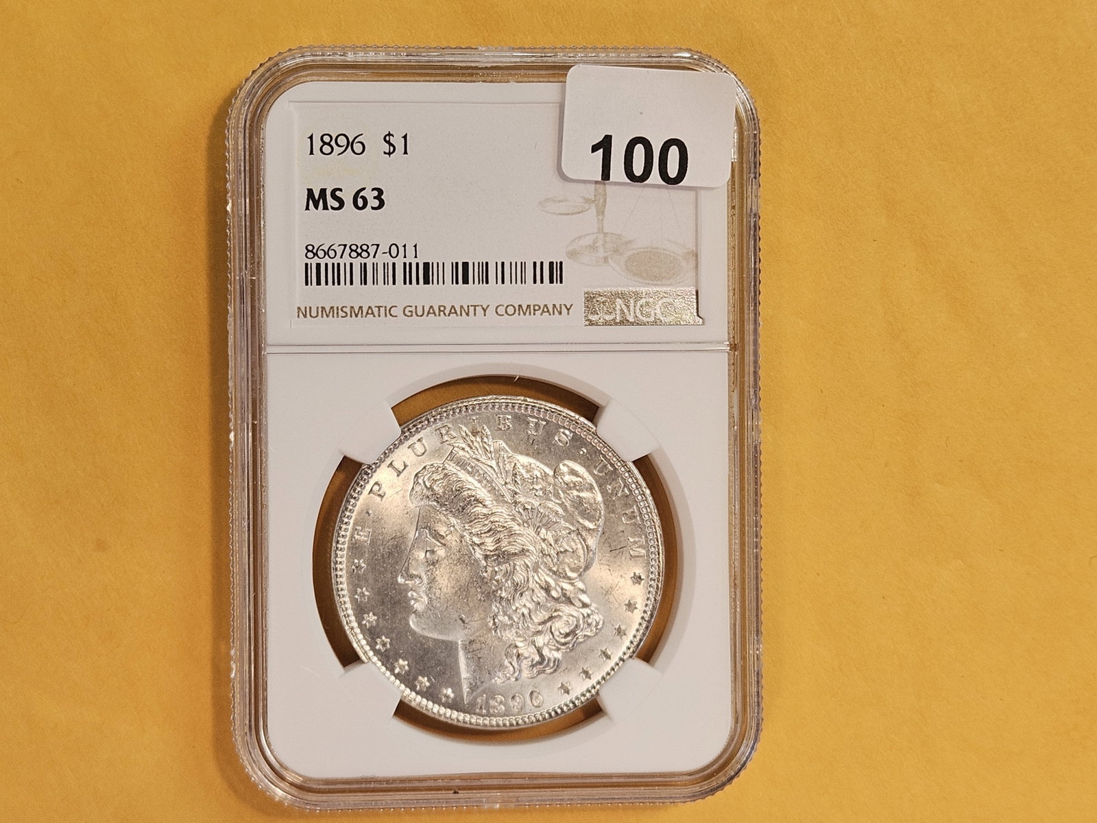 NGC 1896 Morgan Dollar in Mint State 63 - 2