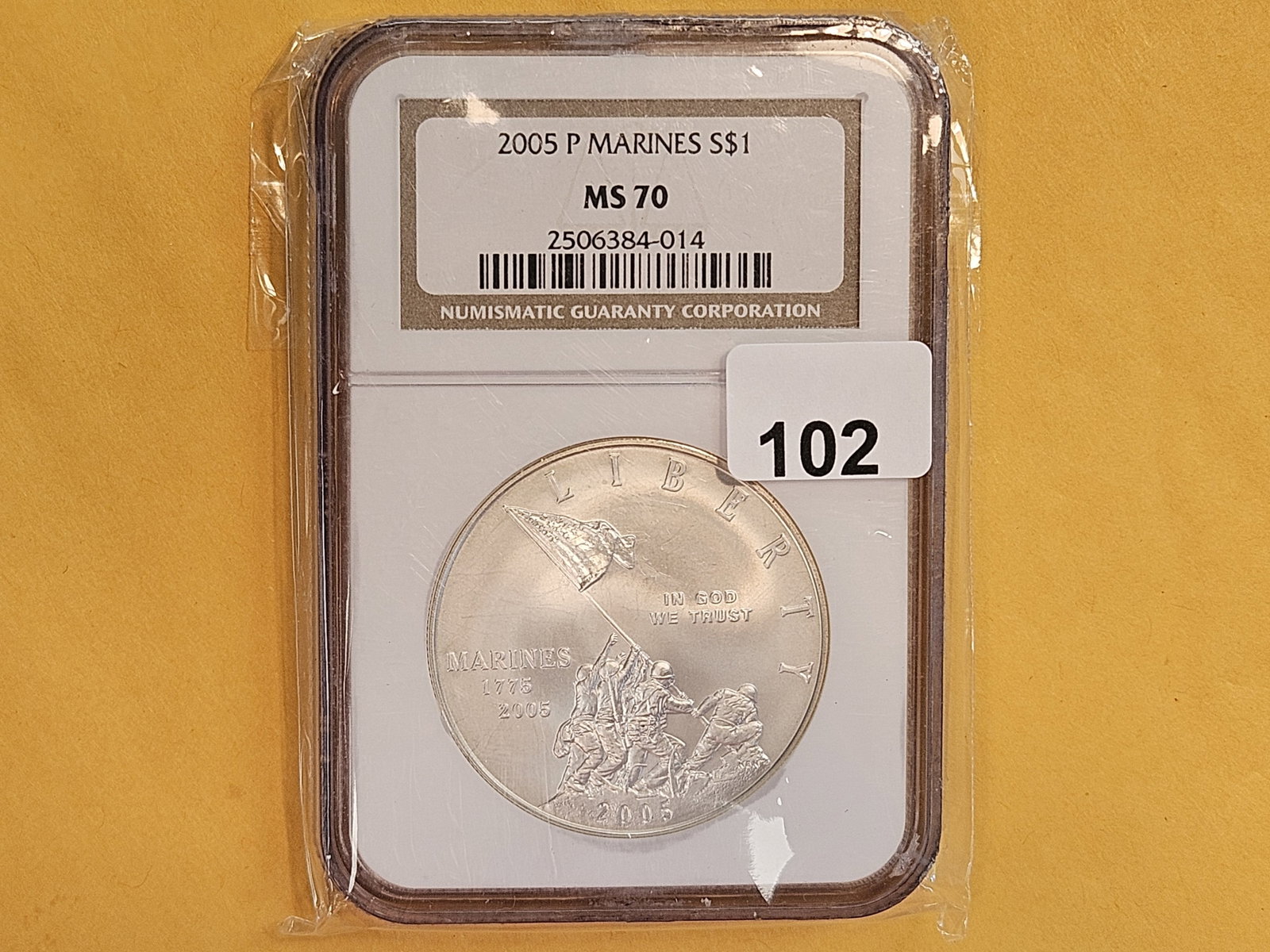 PERFECT! NGC 2005-P Marines Silver Commemorative Dollar in Mint State 70: Perfect Grade