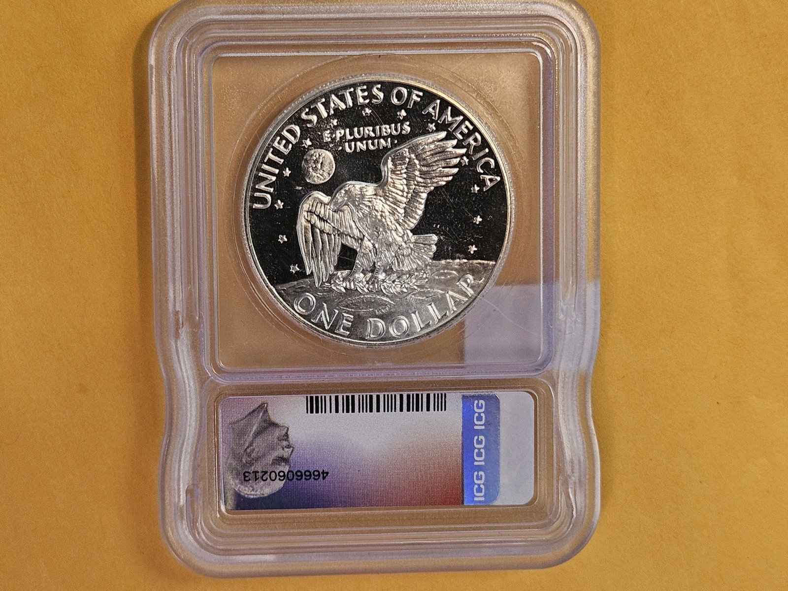 ICG 1972-S SILVER Eisenhower Dollar in Proof 69 PLUS Deep Cameo - 3