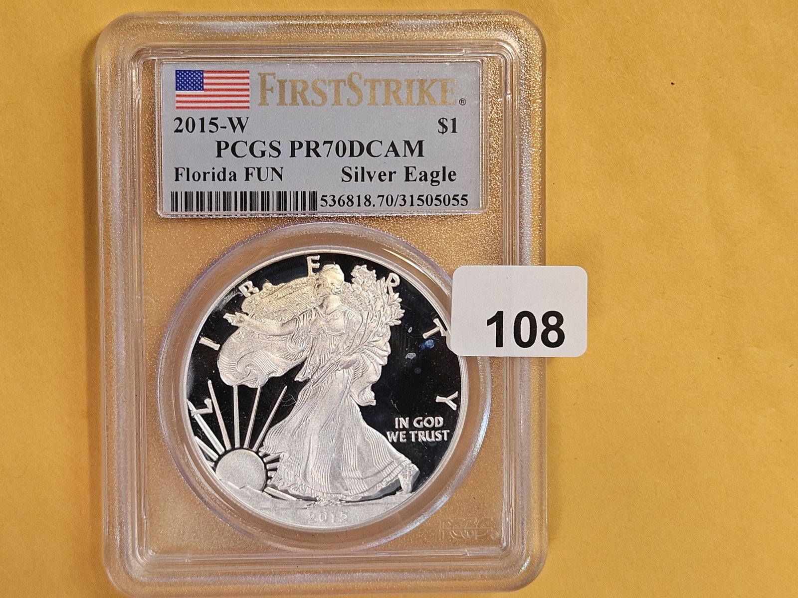 PERFECT! PCGS 2015-W American Silver Eagle in Proof 70 Deep Cameo: Perfect Grade
