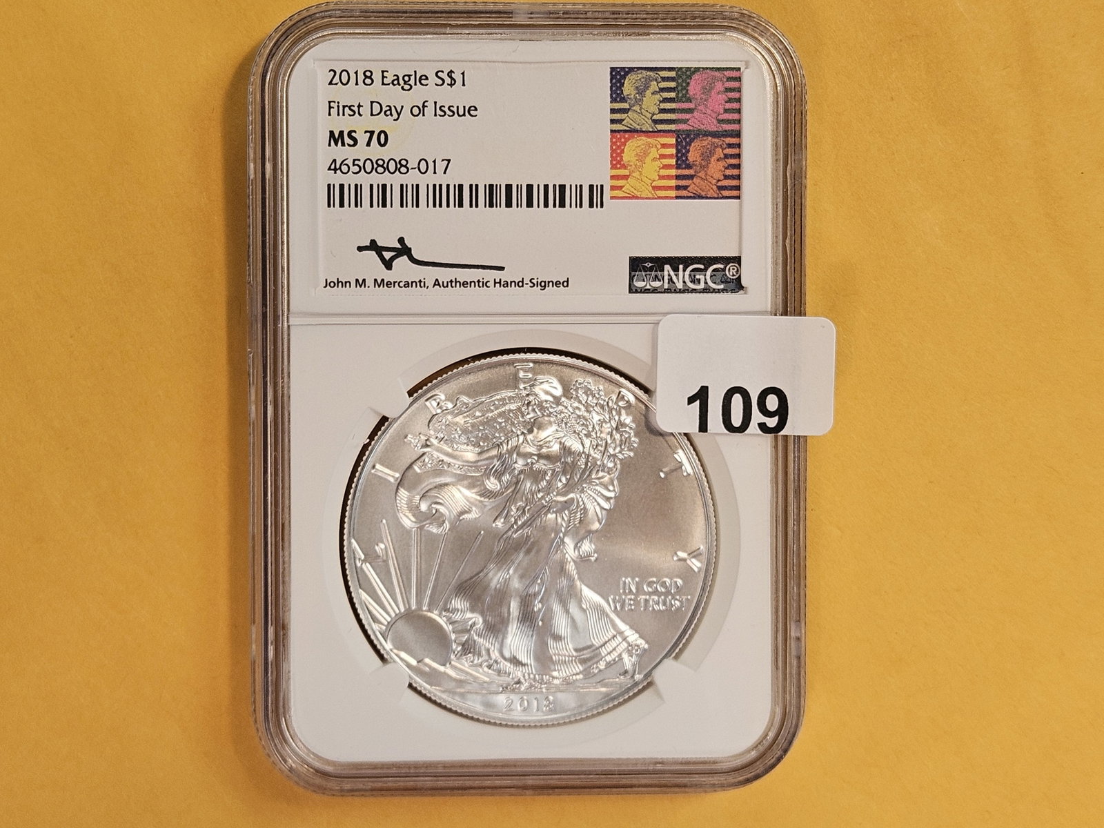 PERFECT! NGC 2018 American Silver Eagle in Mint State 70: Perfect Grade
