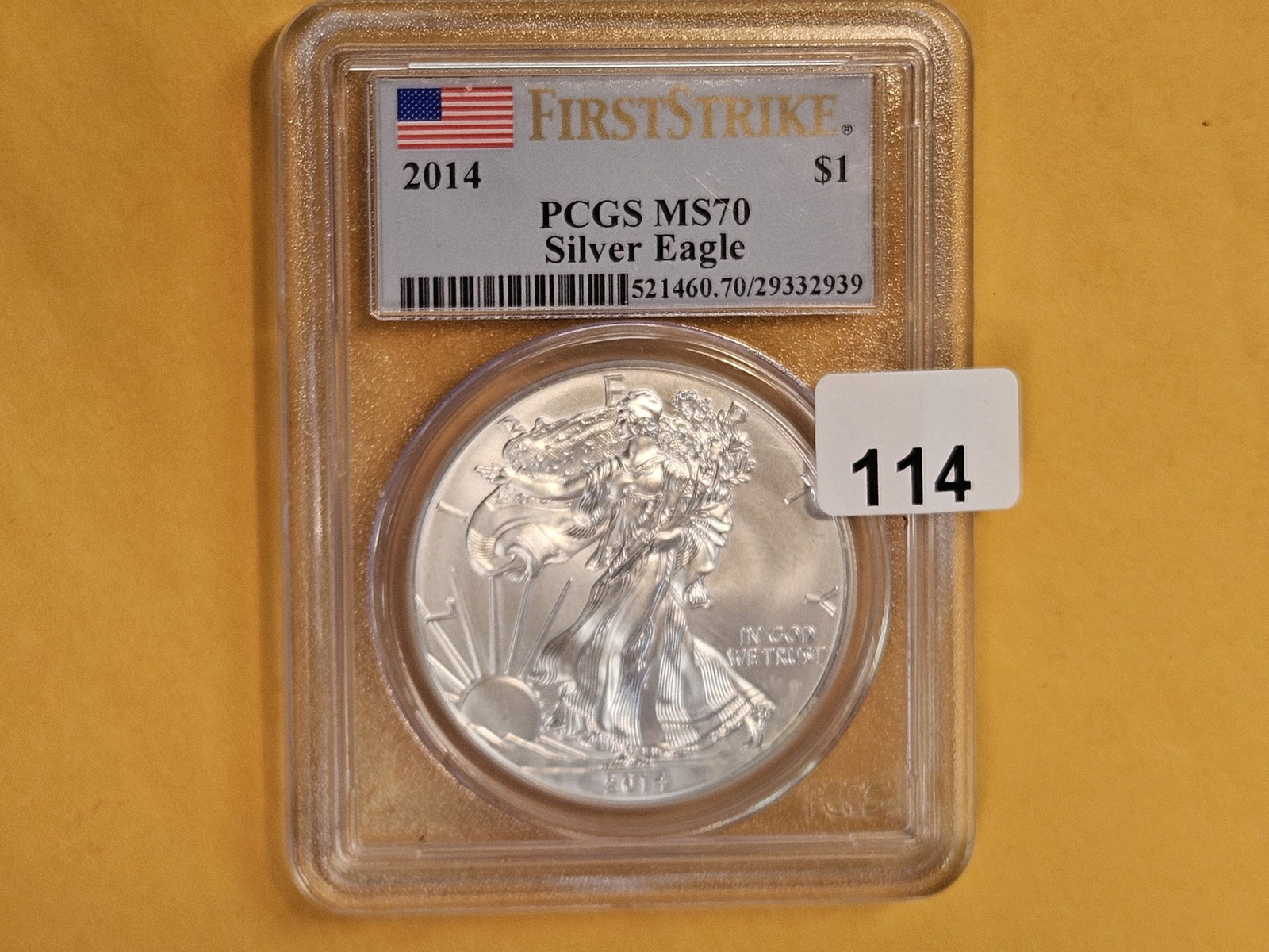 PERFECT! PCGS 2014 American Silver Eagle in Mint State 70: Perfect Grade