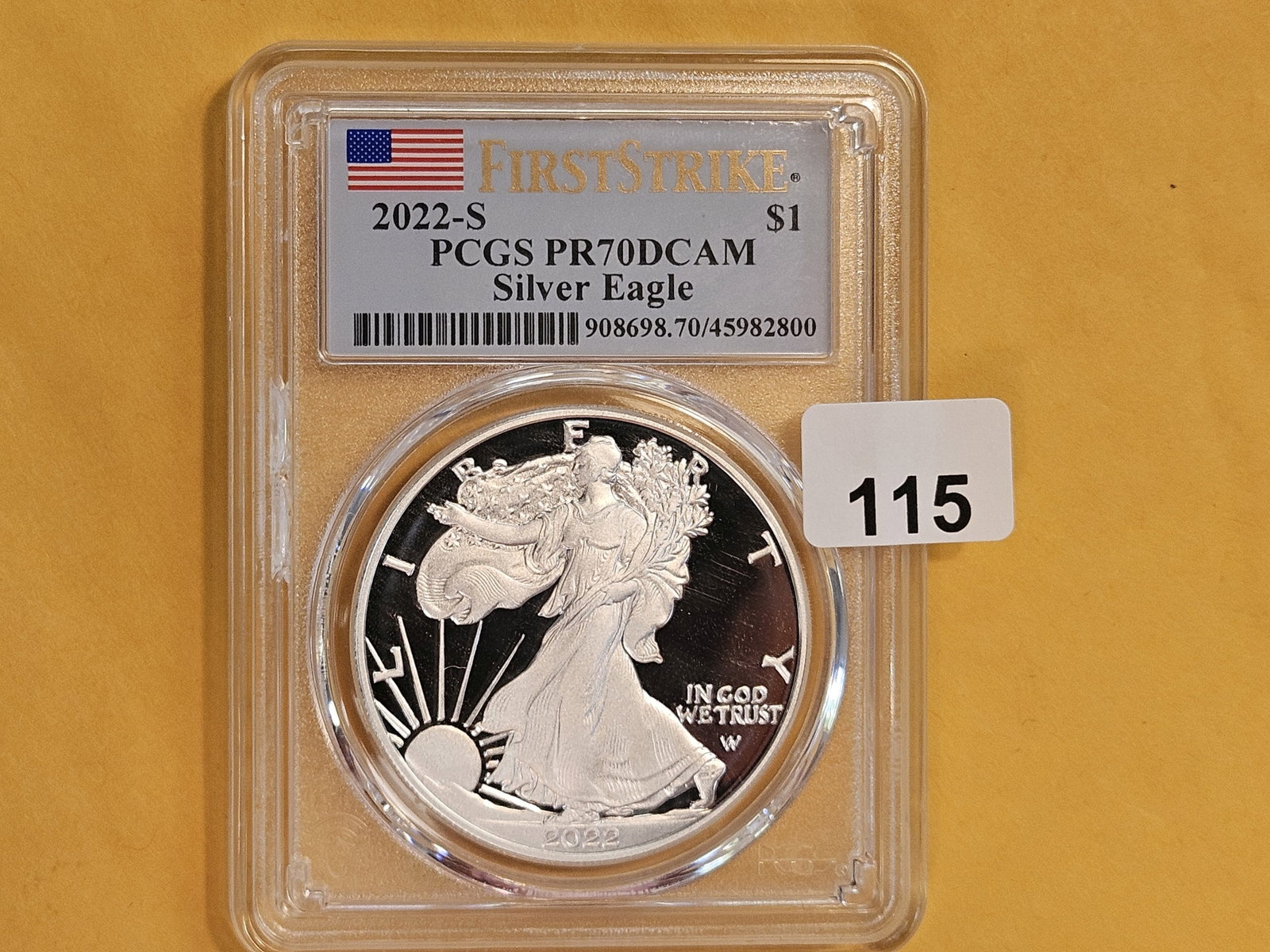 PERFECT! PCGS 2022-S American Silver Eagle in Proof 70 Deep Cameo: Perfect Grade
