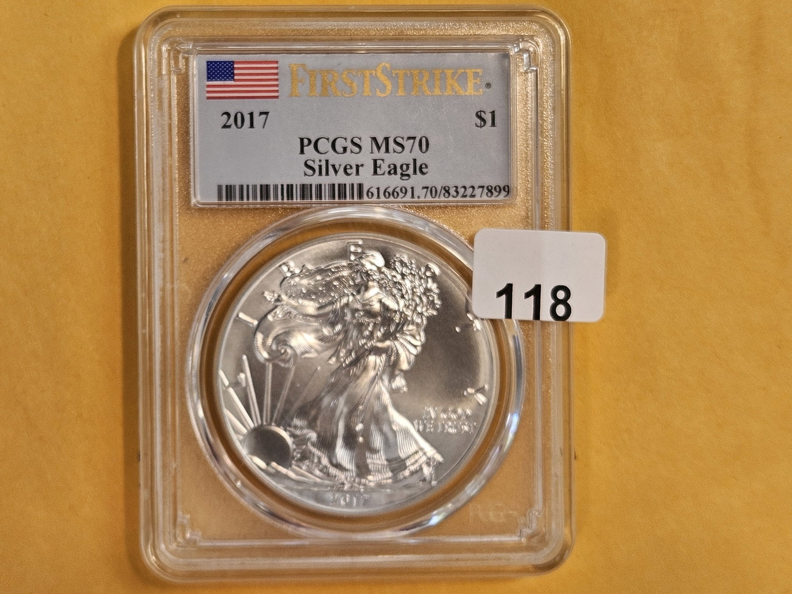 PERFECT! PCGS 2017 American Silver Eagle in Mint State 70: Perfect Grade