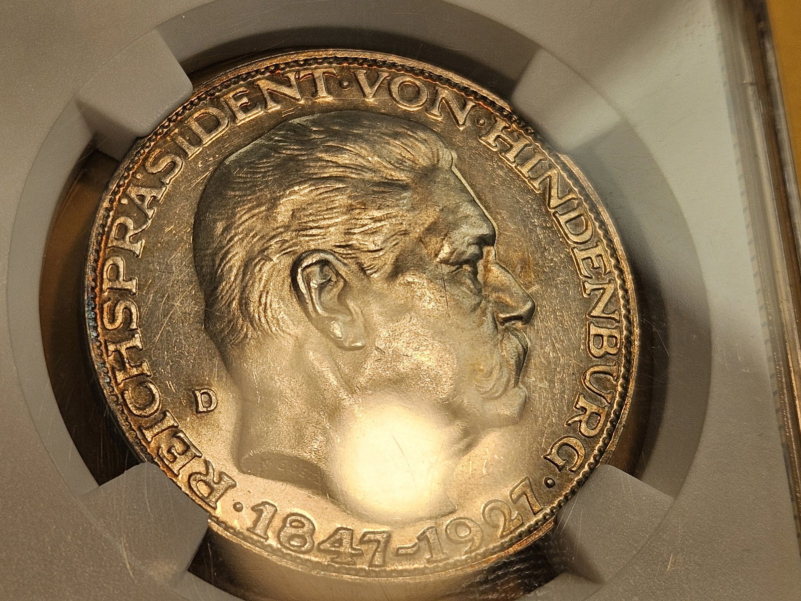 NGC 1927-D German Silver Medal in Mint State 62 - 3