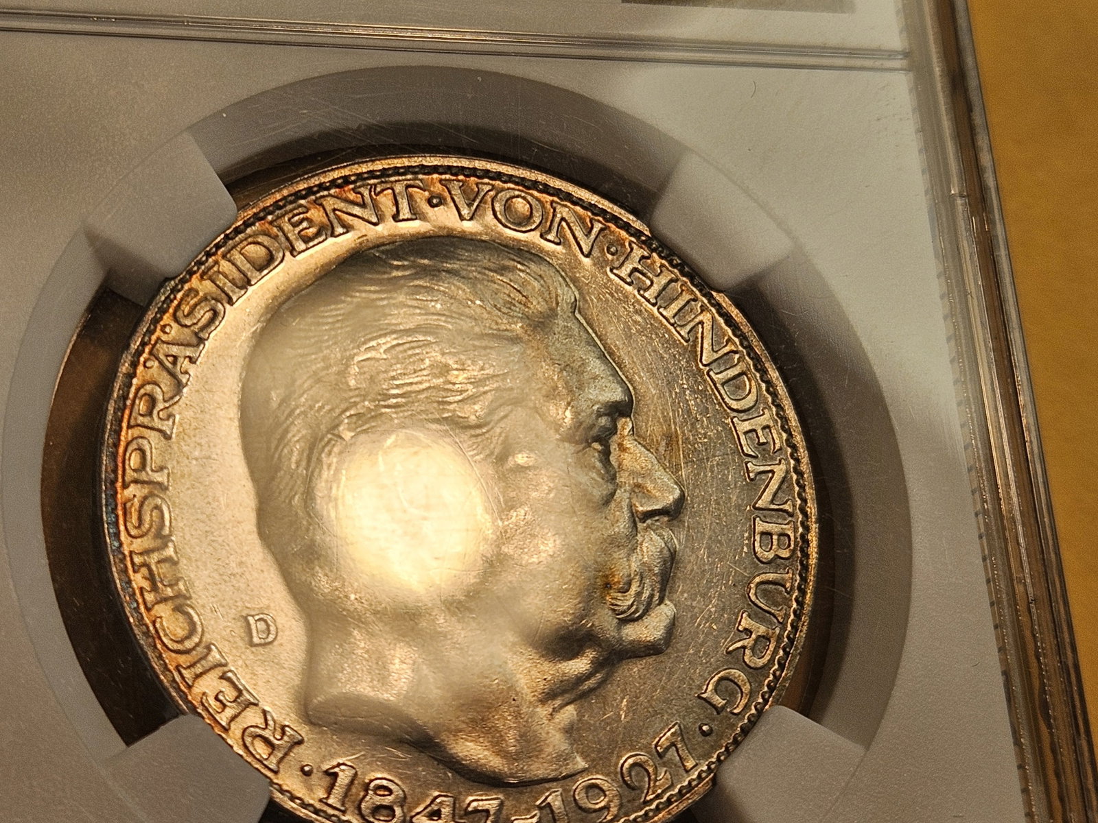NGC 1927-D German Silver Medal in Mint State 62 - 4