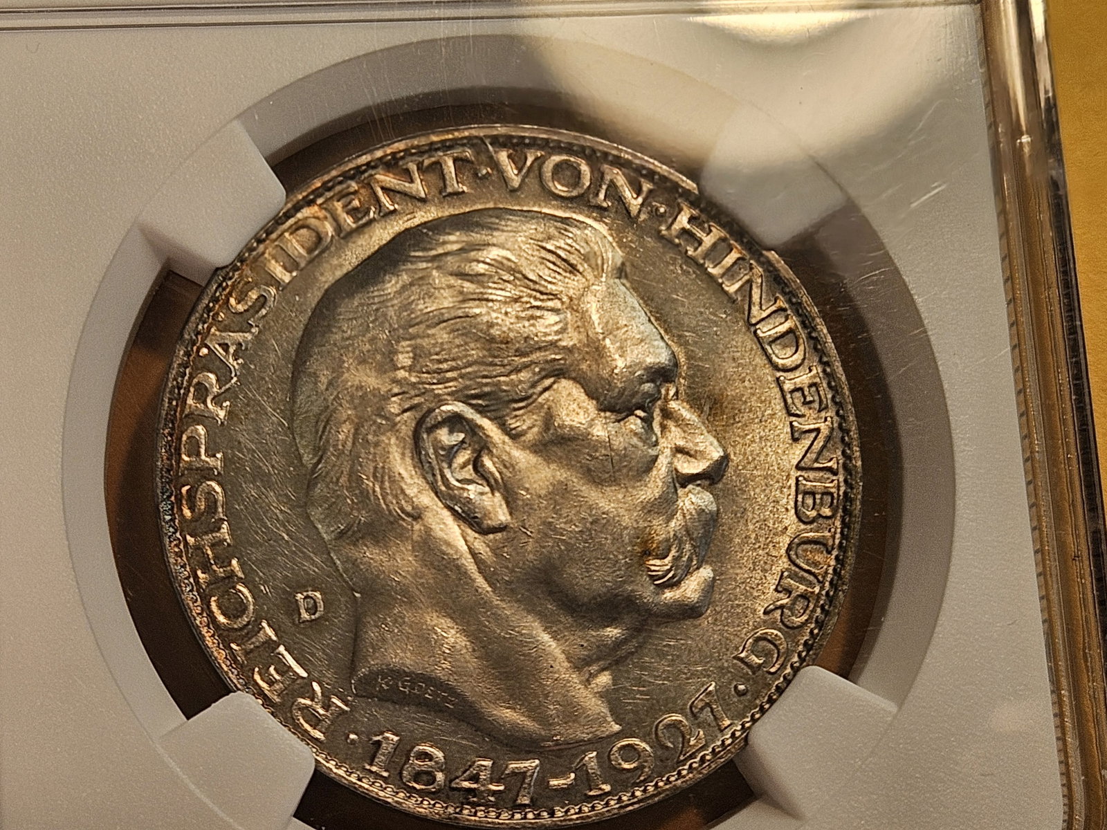 NGC 1927-D German Silver Medal in Mint State 62 - 6