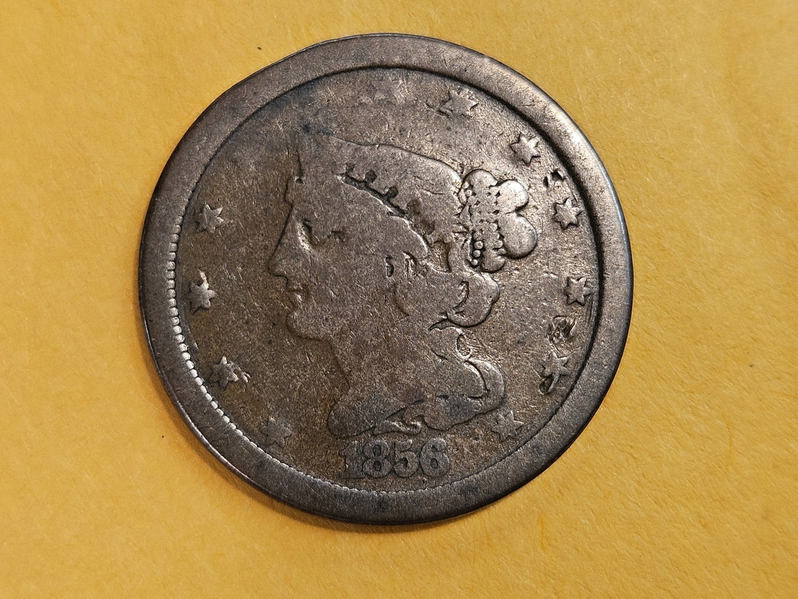 1856 Braided Hair Half-Cent in Good plus - 3