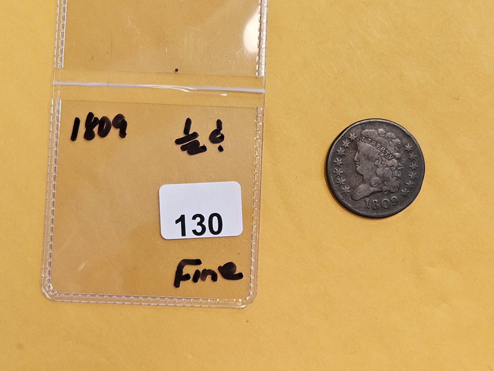 1809 Classic Head Half-Cent in Fine - 2
