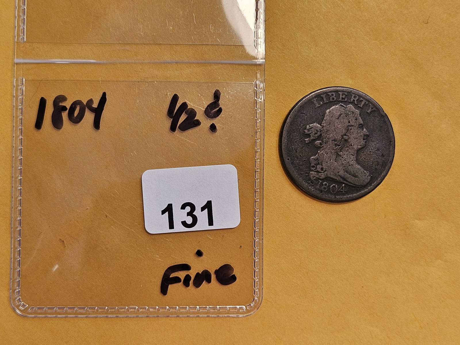 1804 Draped Bust Half Cent in Fine - 2