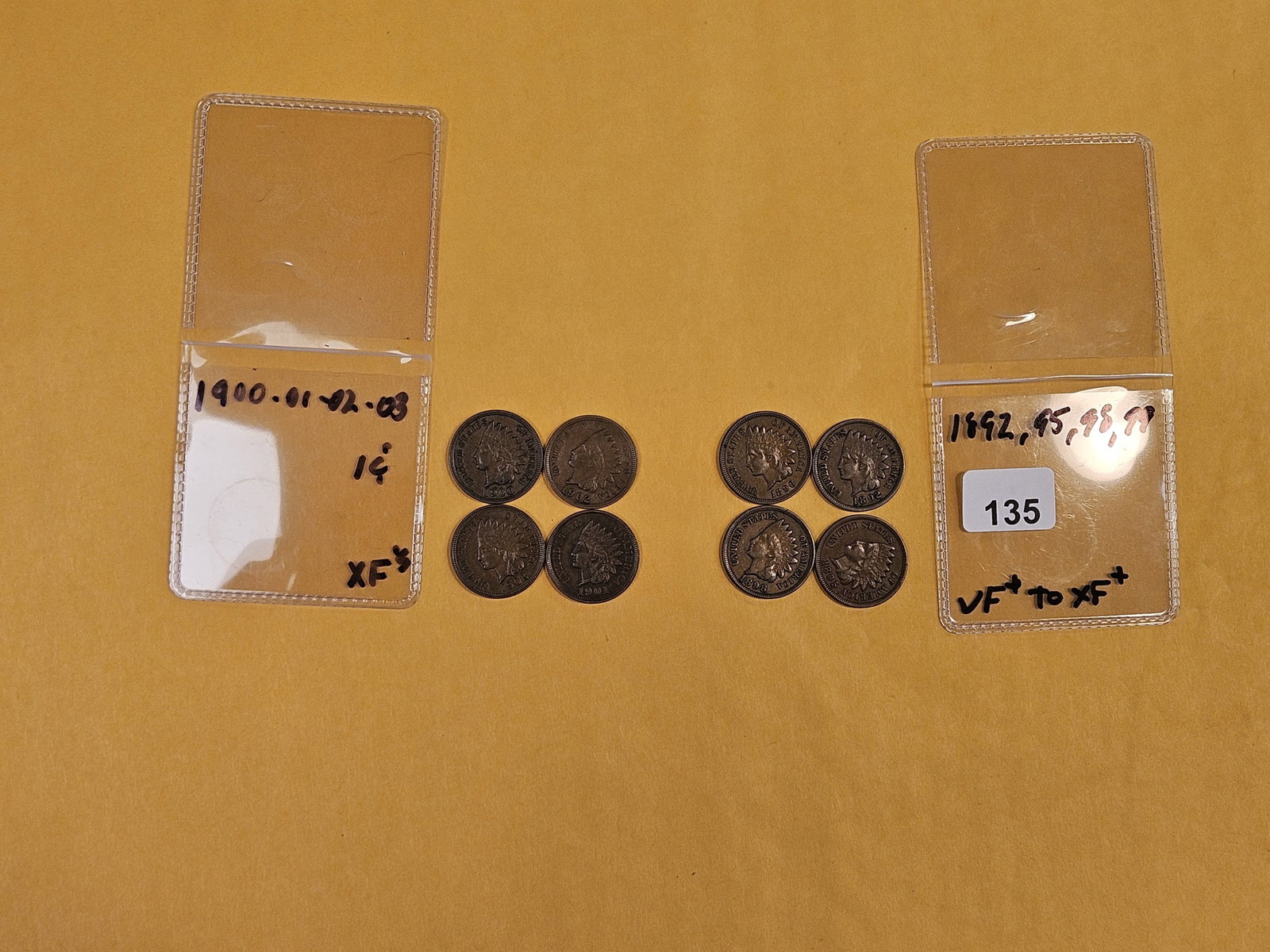 Eight nicer Indian Cents in Very Fine plus to Extra Fine plus: 1800 and 1900's