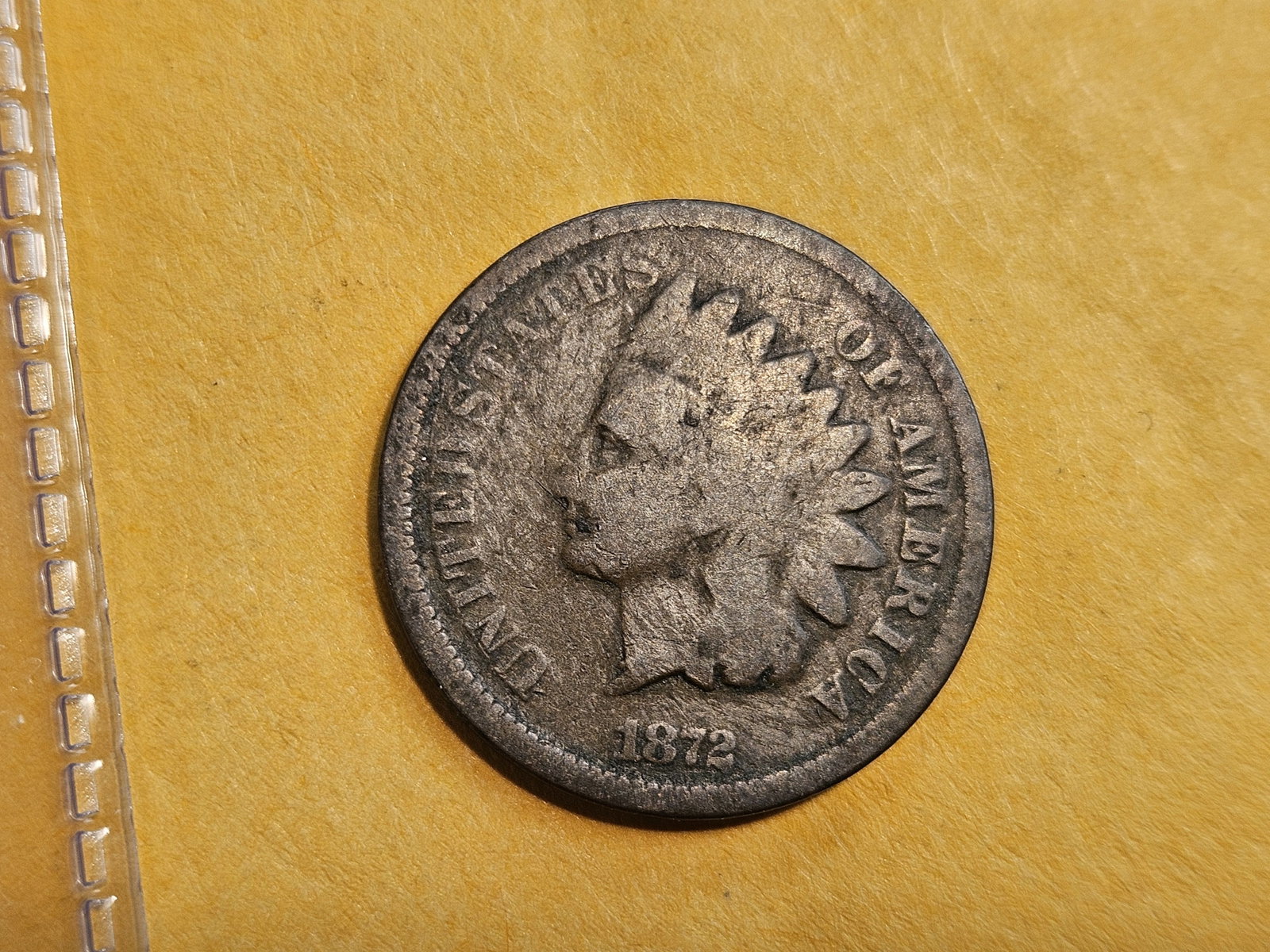 Semi-key 1872 Indian Cent: In Good plus