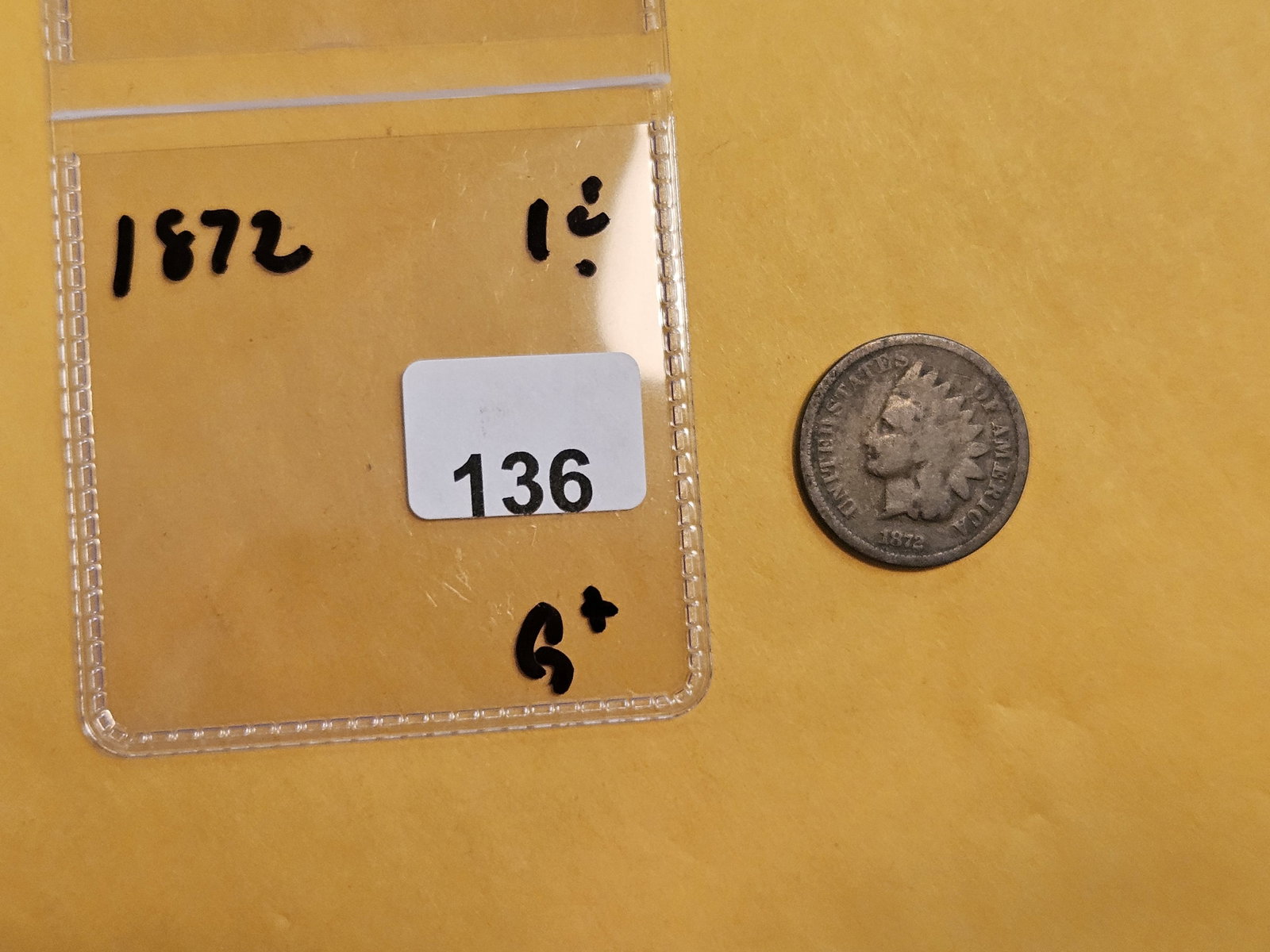 Semi-key 1872 Indian Cent - 2