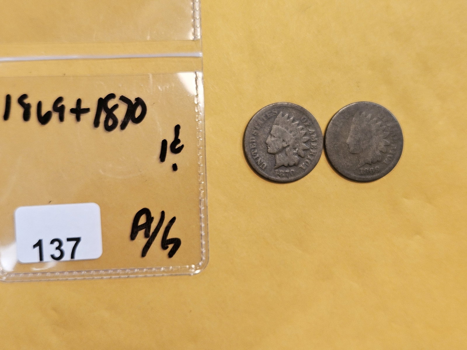 Two Semi-key Indian Cents in About Good - 2