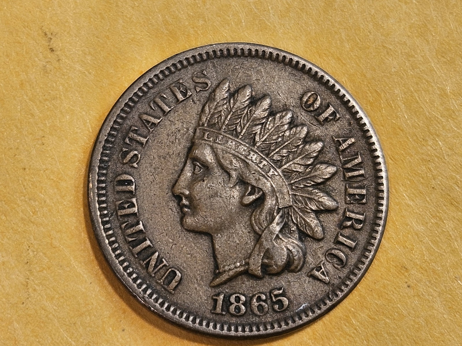 1865 Indian Cent in About Uncirculated: Very nice!