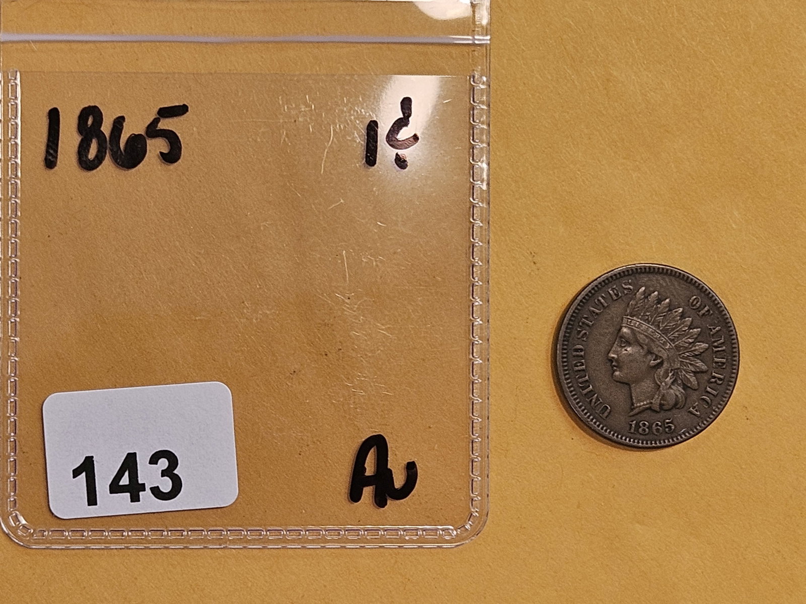 1865 Indian Cent in About Uncirculated - 2