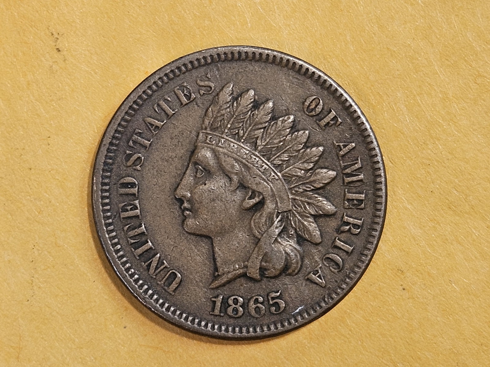 1865 Indian Cent in About Uncirculated - 3