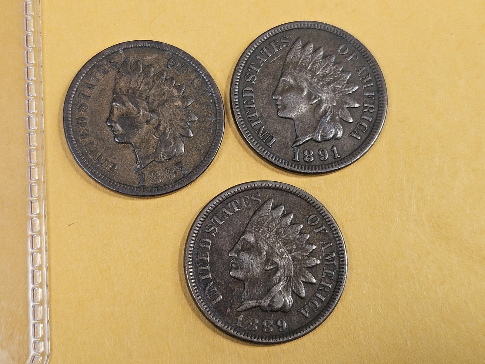 Five little better Indian Cents - 2