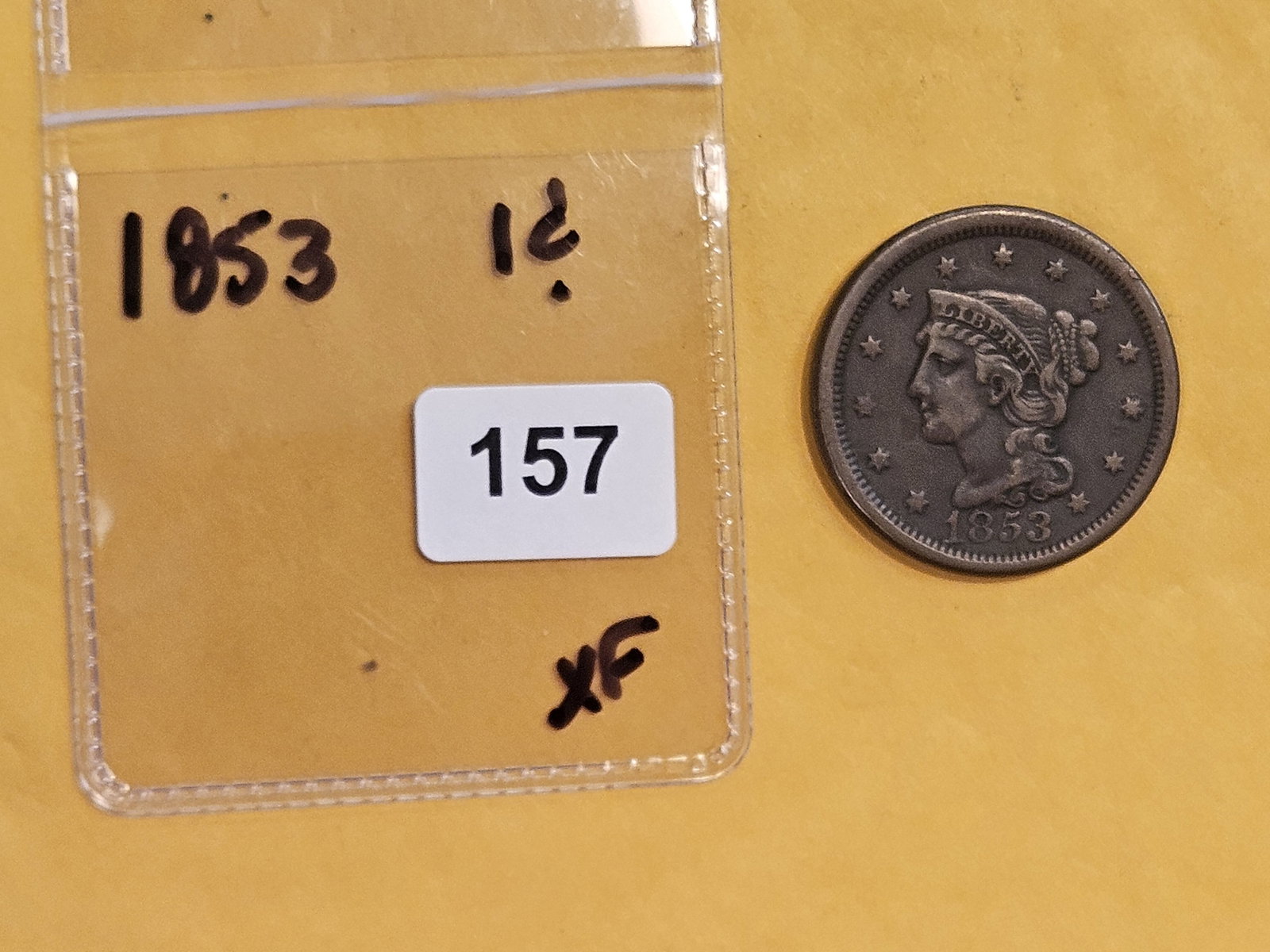 1853 Braided Hair Large Cent - 2