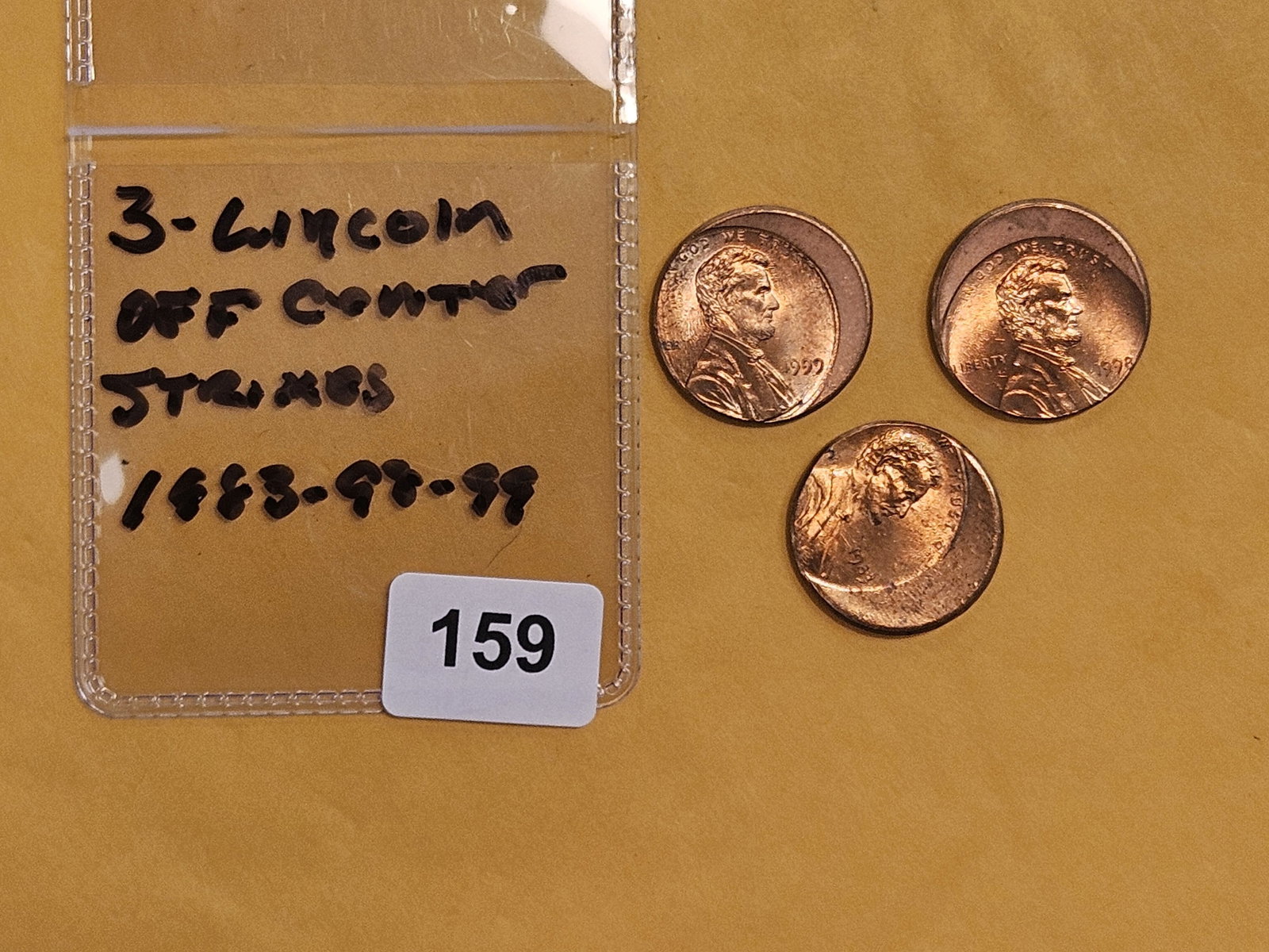 MINT ERRORS! Three Brilliant Uncirculated Red Lincoln Cents - 2