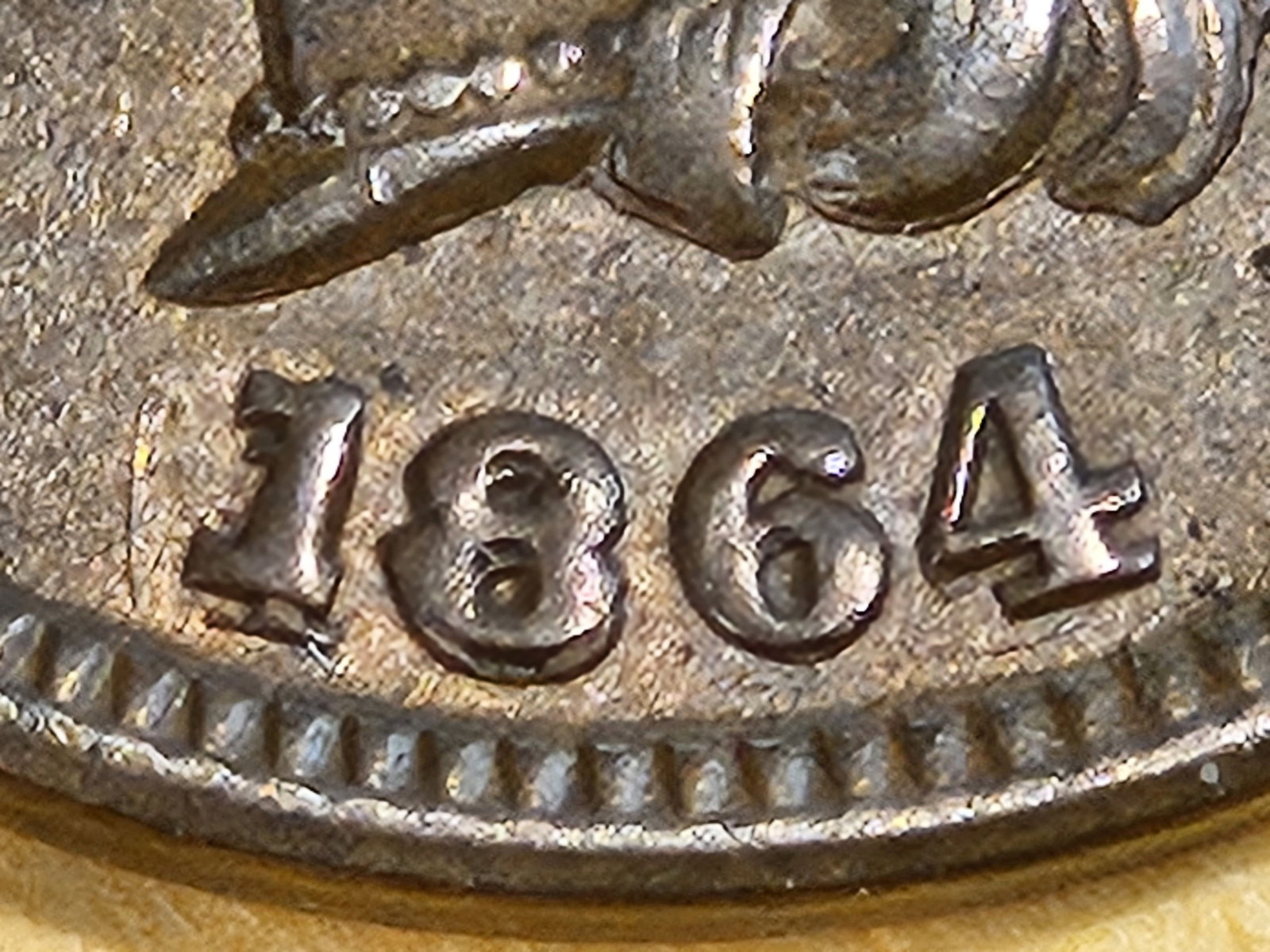 ** KEY VARIETY ** 1864/1864-L Indian Cent in Very Choice Brilliant Uncirculated - 7