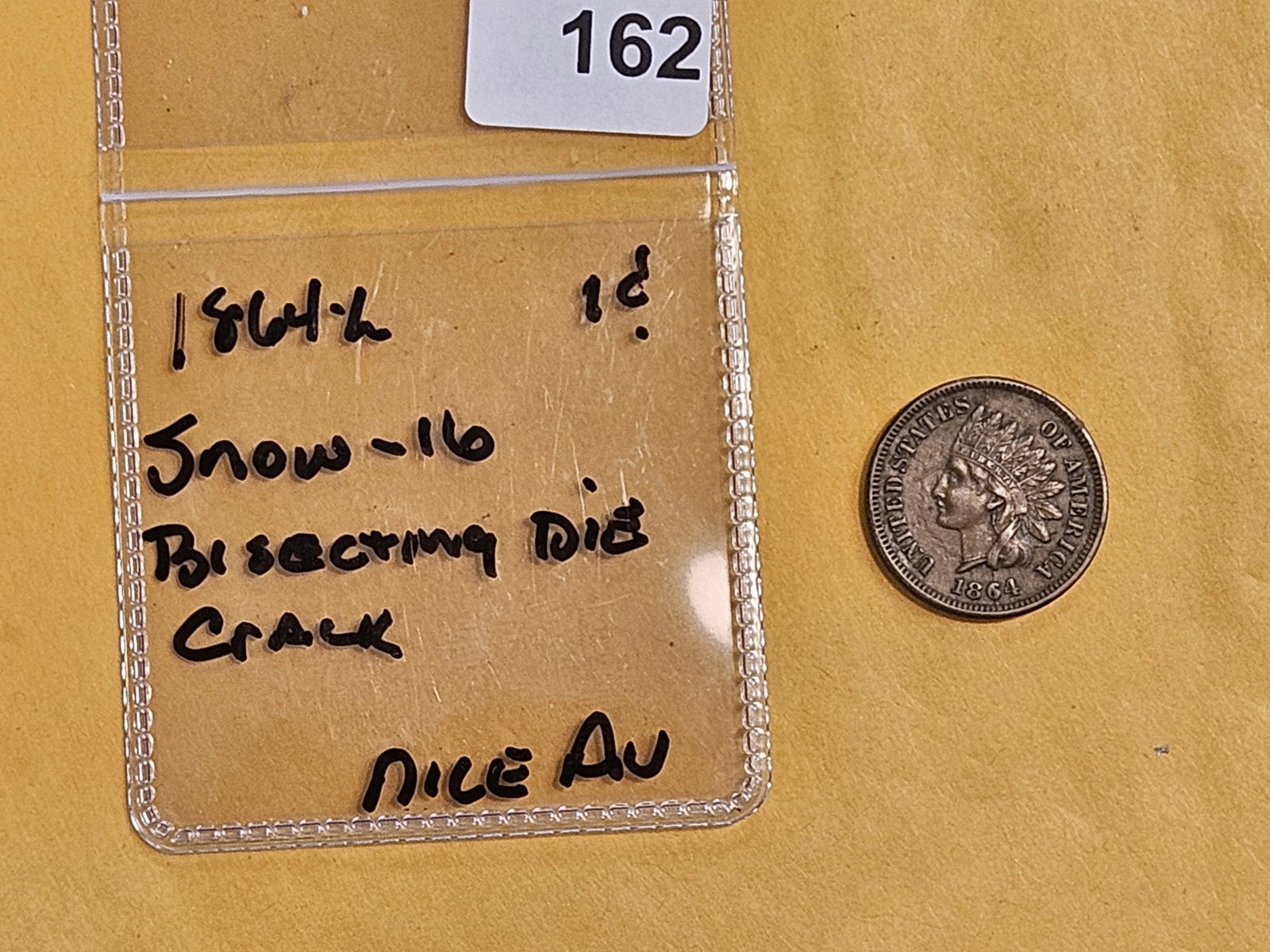 VARIETY! 1864-L Indian Cent in About Uncirculated plus - 2