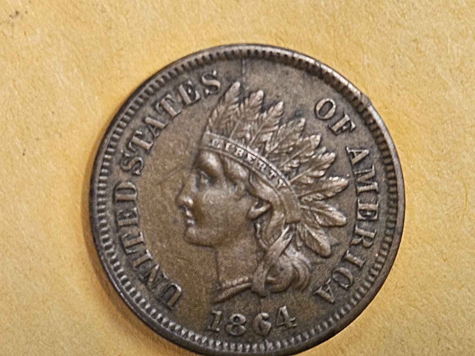 VARIETY! 1864-L Indian Cent in About Uncirculated plus - 4