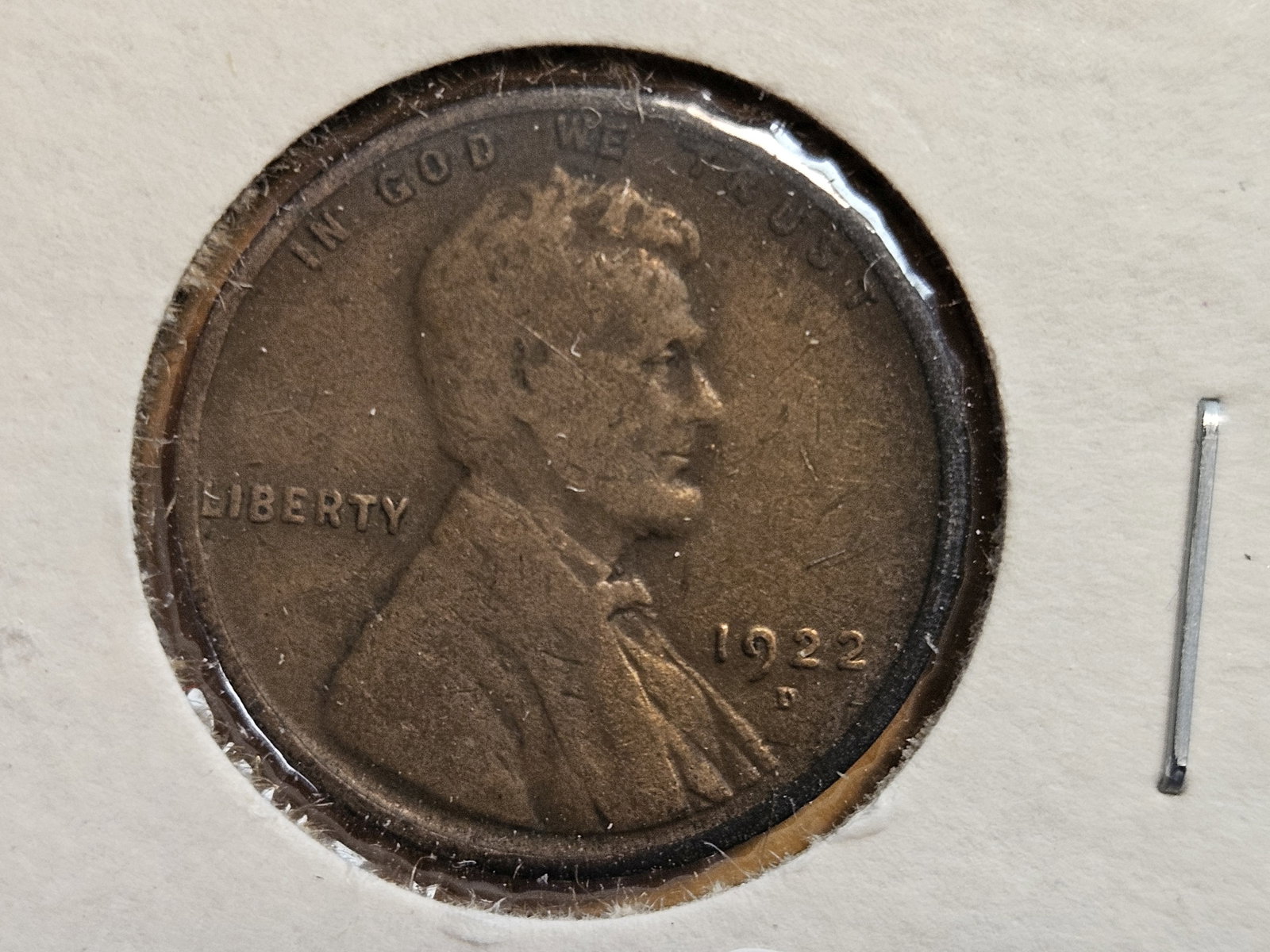 Semi-key 1922-D Wheat cent: Circulated