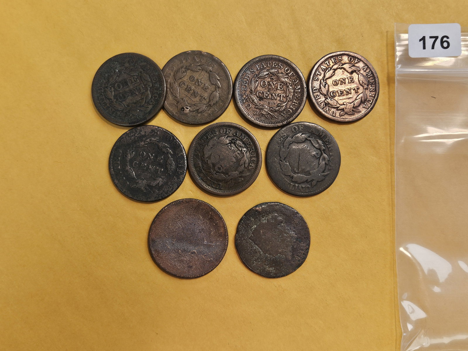 Nine mixed Large Cents - 3