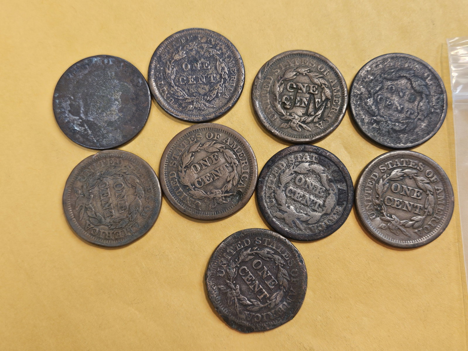 Nine mixed Large Cents - 3